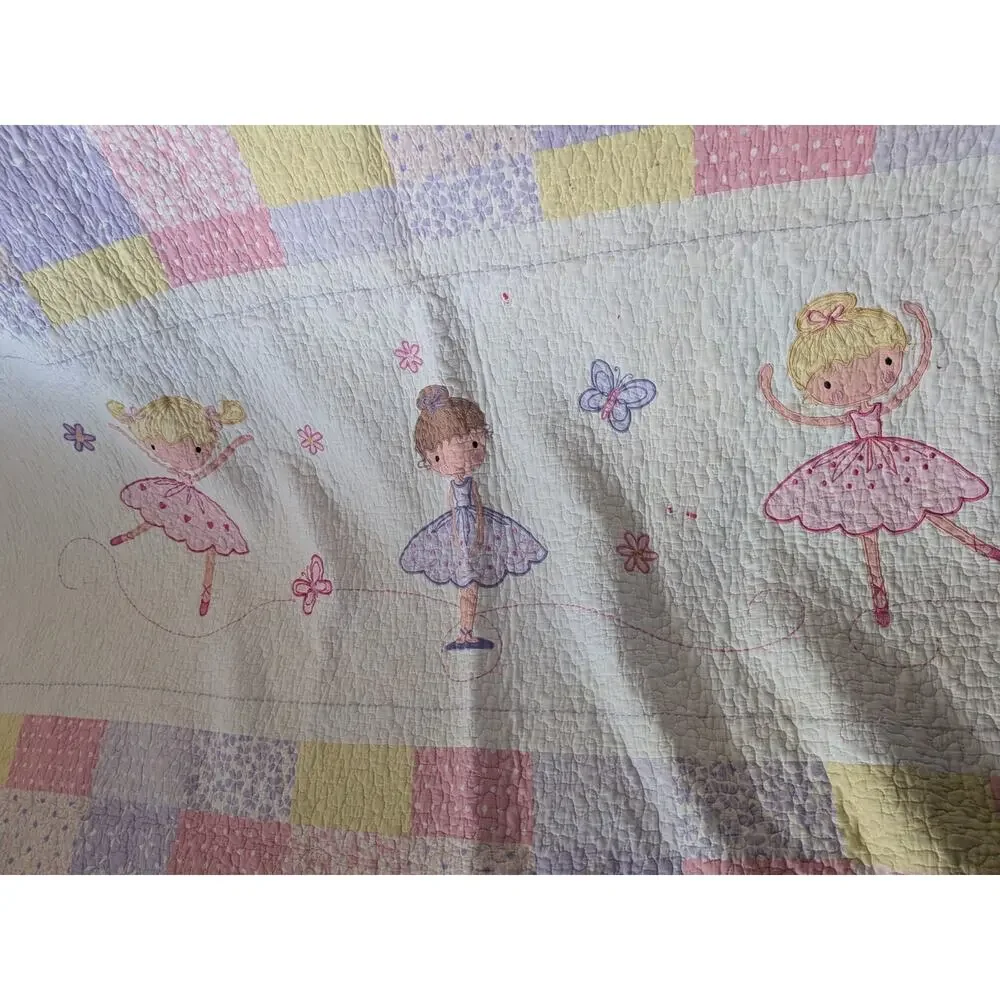 Shabby Cottage Chic Ballerina Bedspread Quilt Full/ Queen